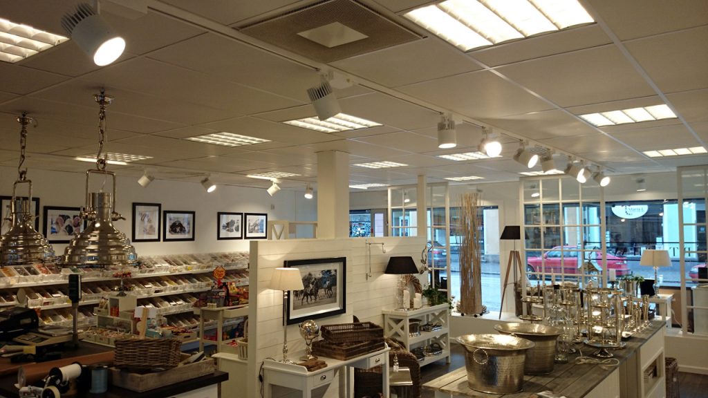 Butik i Limhamn med nya spotlights